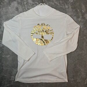 Kids Timberland White Long Sleeve T Shirt Gold‎ Tree Logo Size L G 14 16
